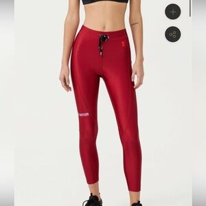 P.E Nation Burgundy High-Rise Performance Leggings